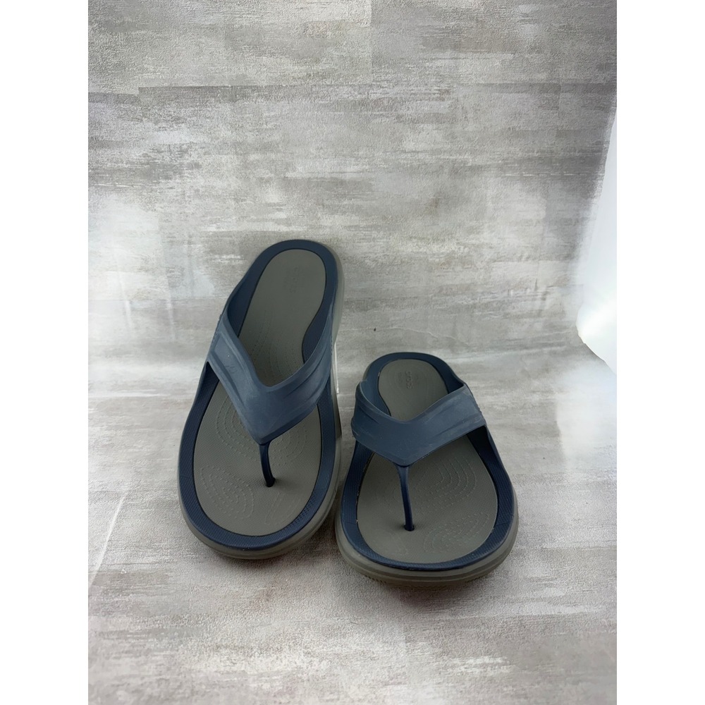 Crocs Men LiteRide Flip Flops Navy Slate Grey Athletic Sandals Size 10 M10